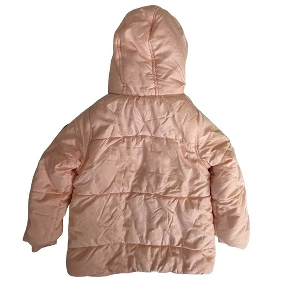 𝅺jessica Simpson Toddler Hoodie Puffer Pink Jacket 24 Months - Picture 2 of 7